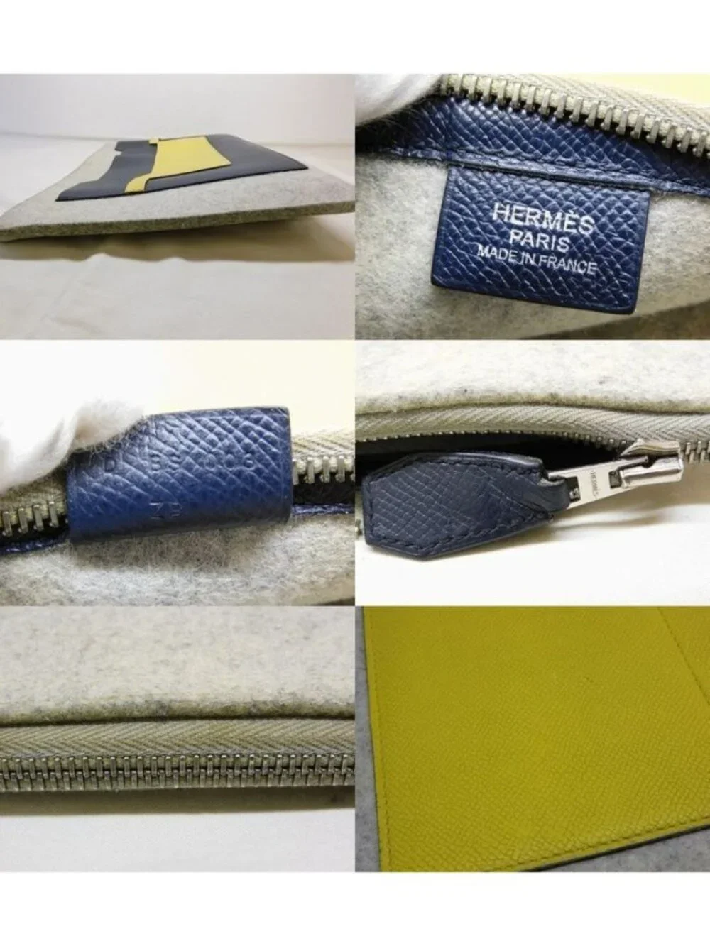 Hermes Too Felt Leather Secondbag Clutch